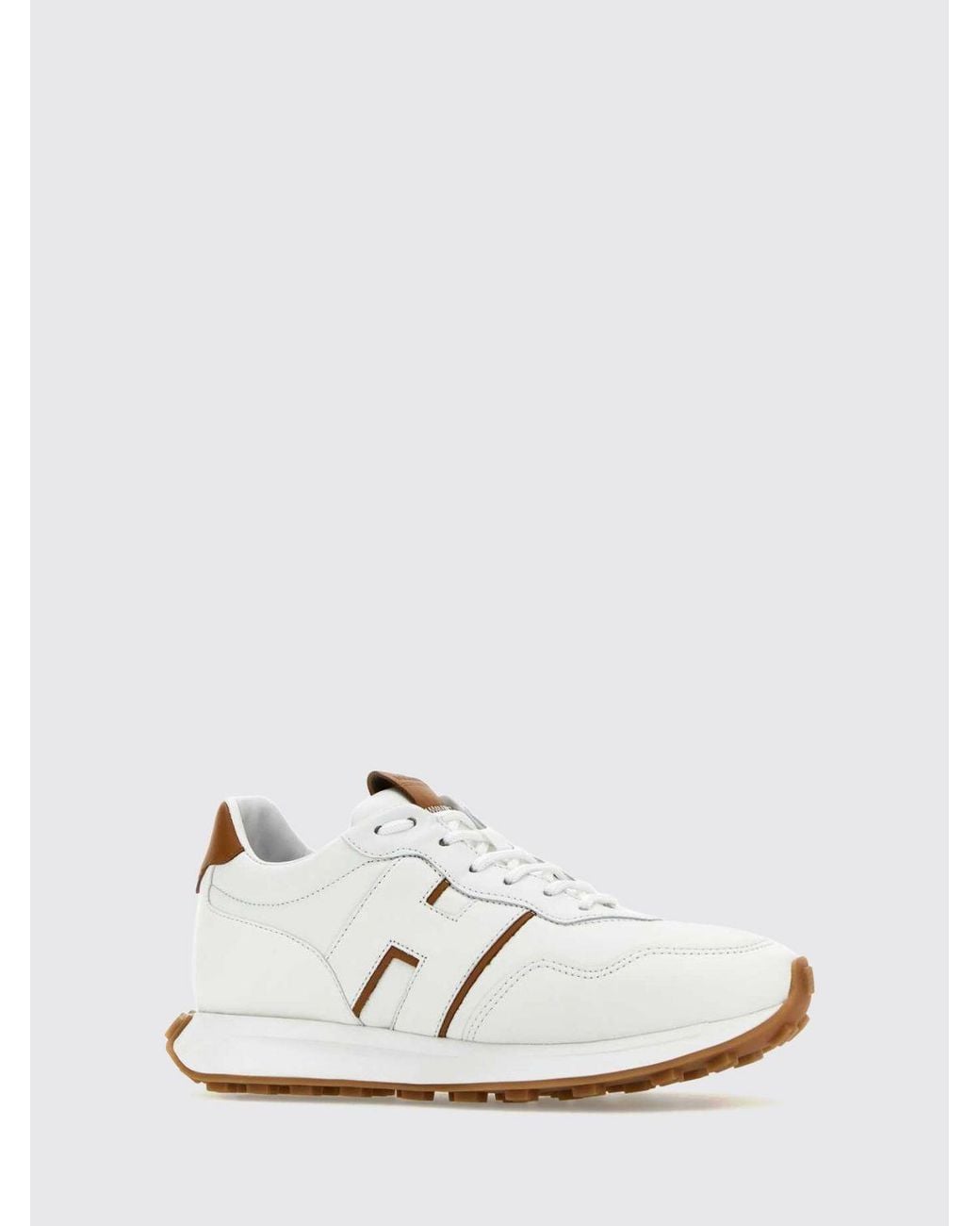 Hogan White H601 Sheepskin Sneakers With Side H Logo And Serrated Sole for men