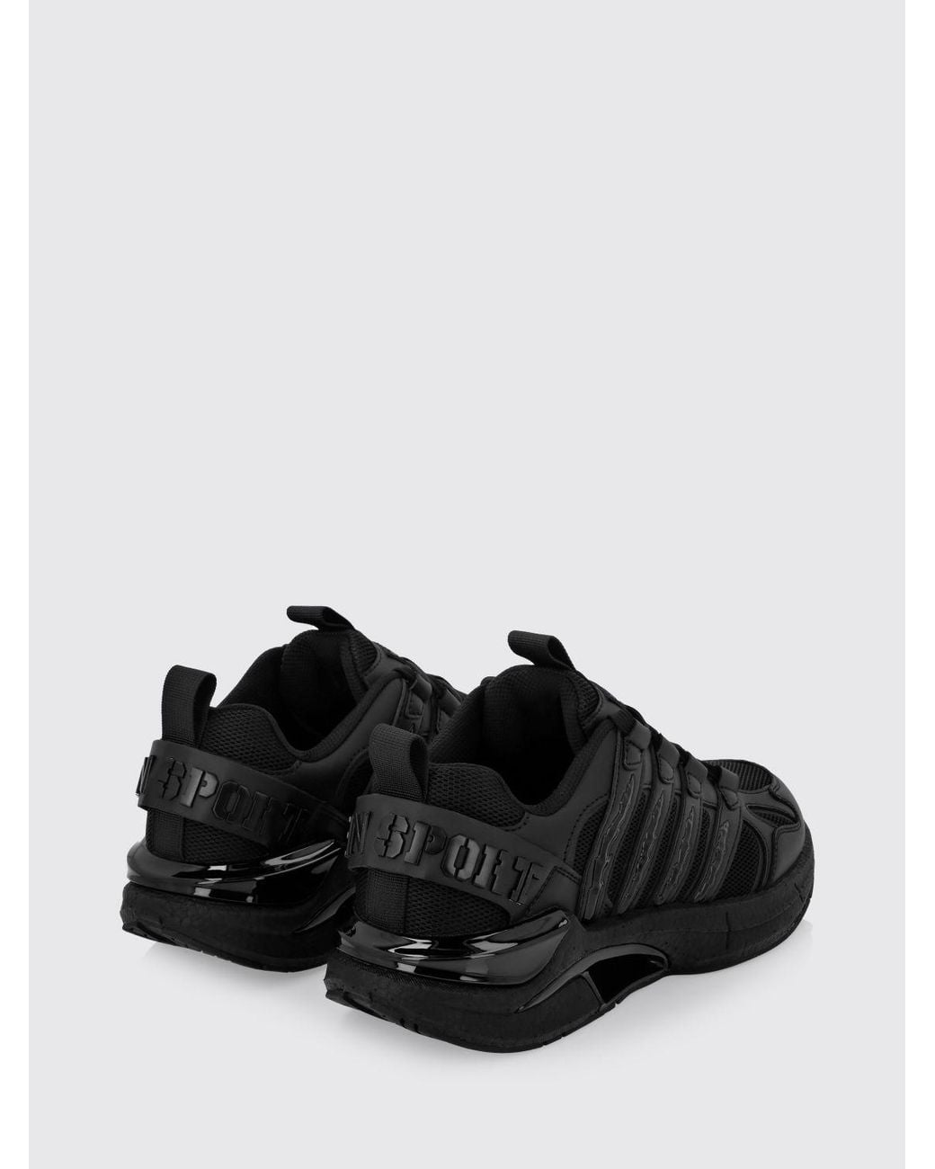 Philipp Plein Black Leather And Mesh Sneakers for men