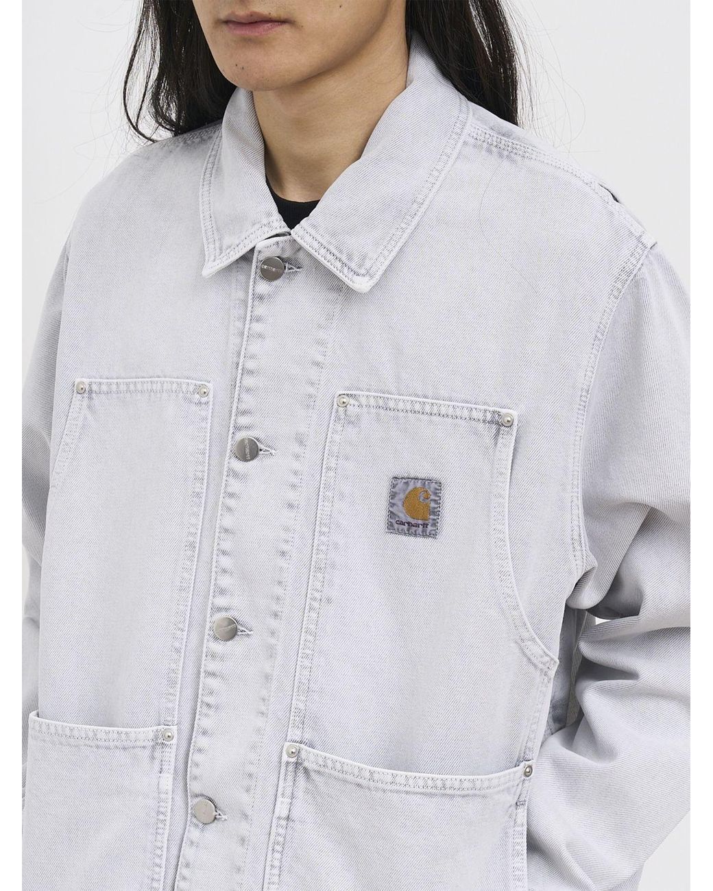 Carhartt Gray Cotton Denim Jacket for men
