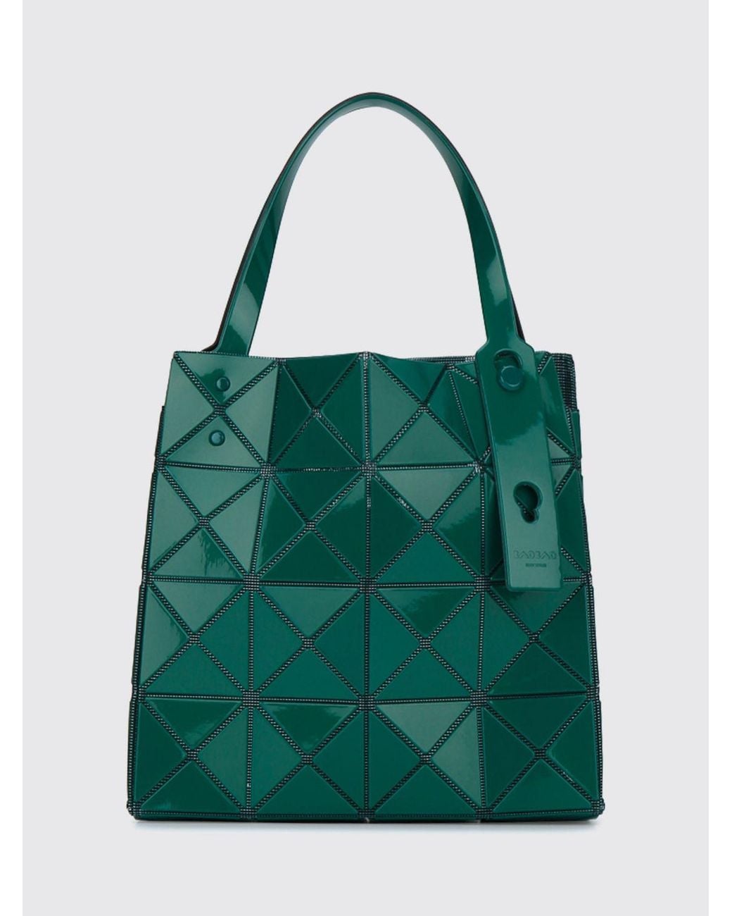 Issey Miyake Green Carat Mini Handbag With Geometric Panels And Double Handles