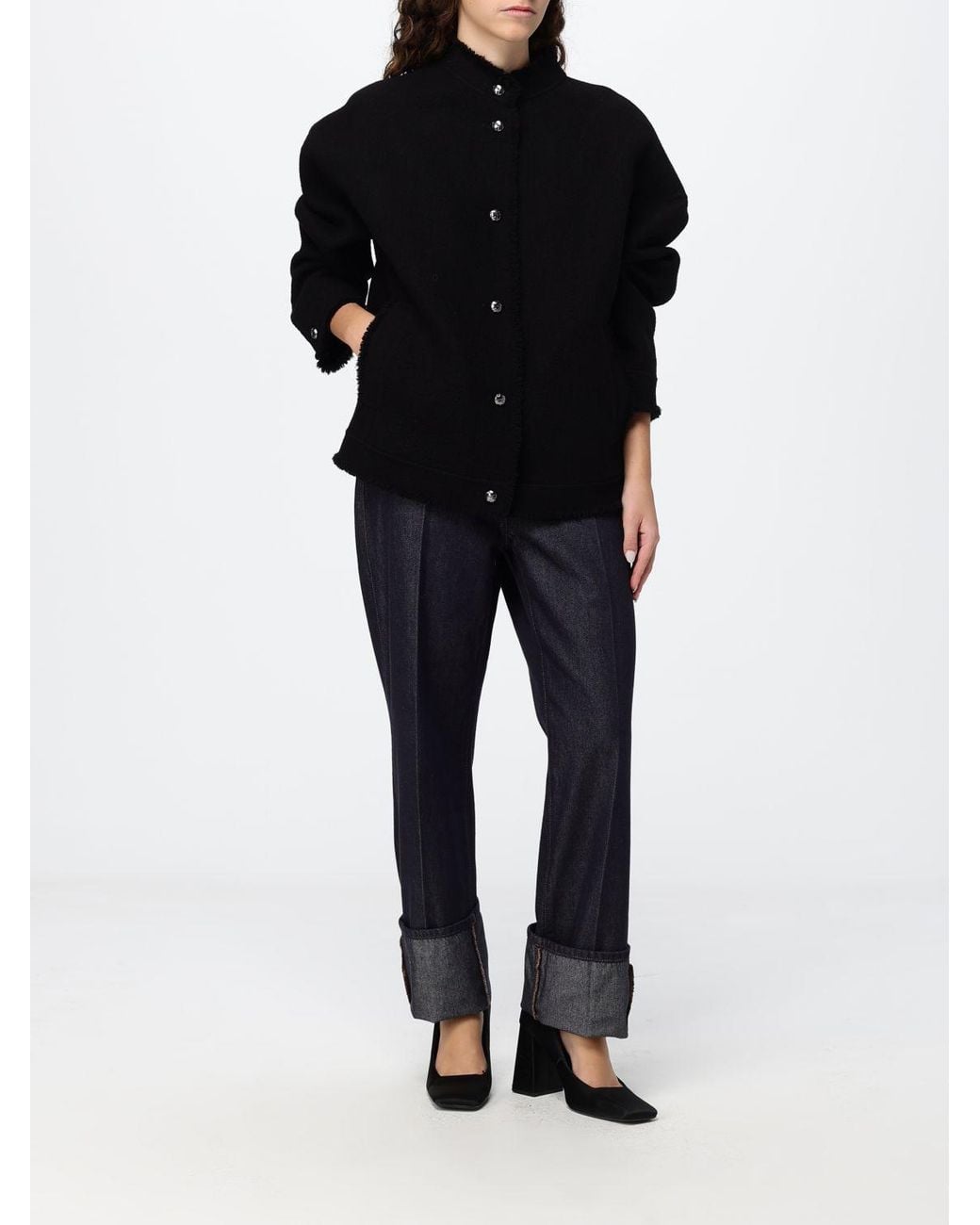 Max Mara Blue High-Waisted Straight Jeans