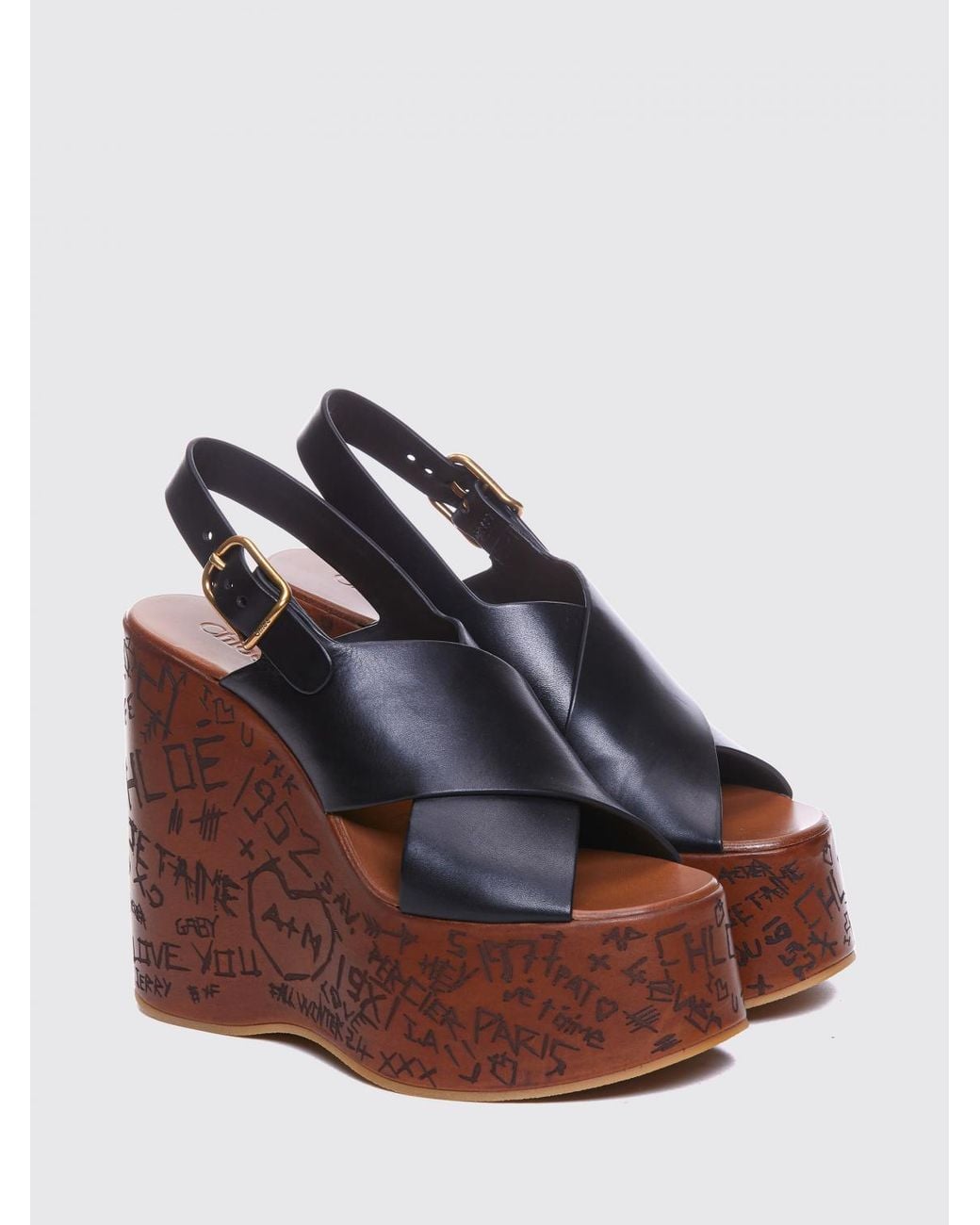 Chloé Brown ChloÉ Maxime Wedge Sandals