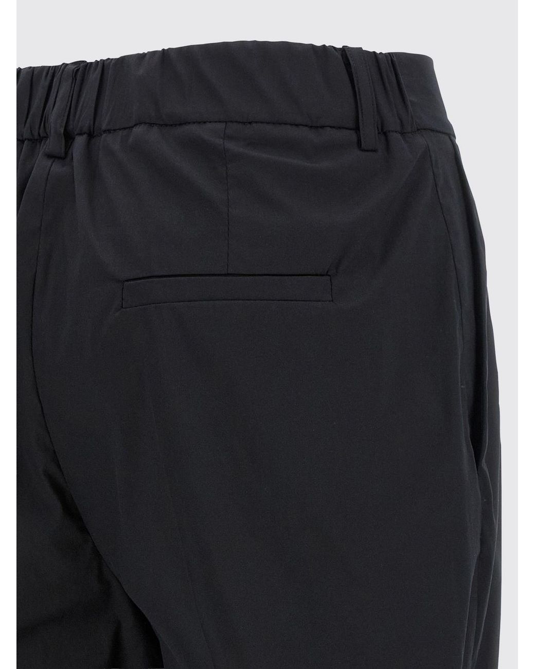 Kiton Black Cotton Blend Tailored Trousers