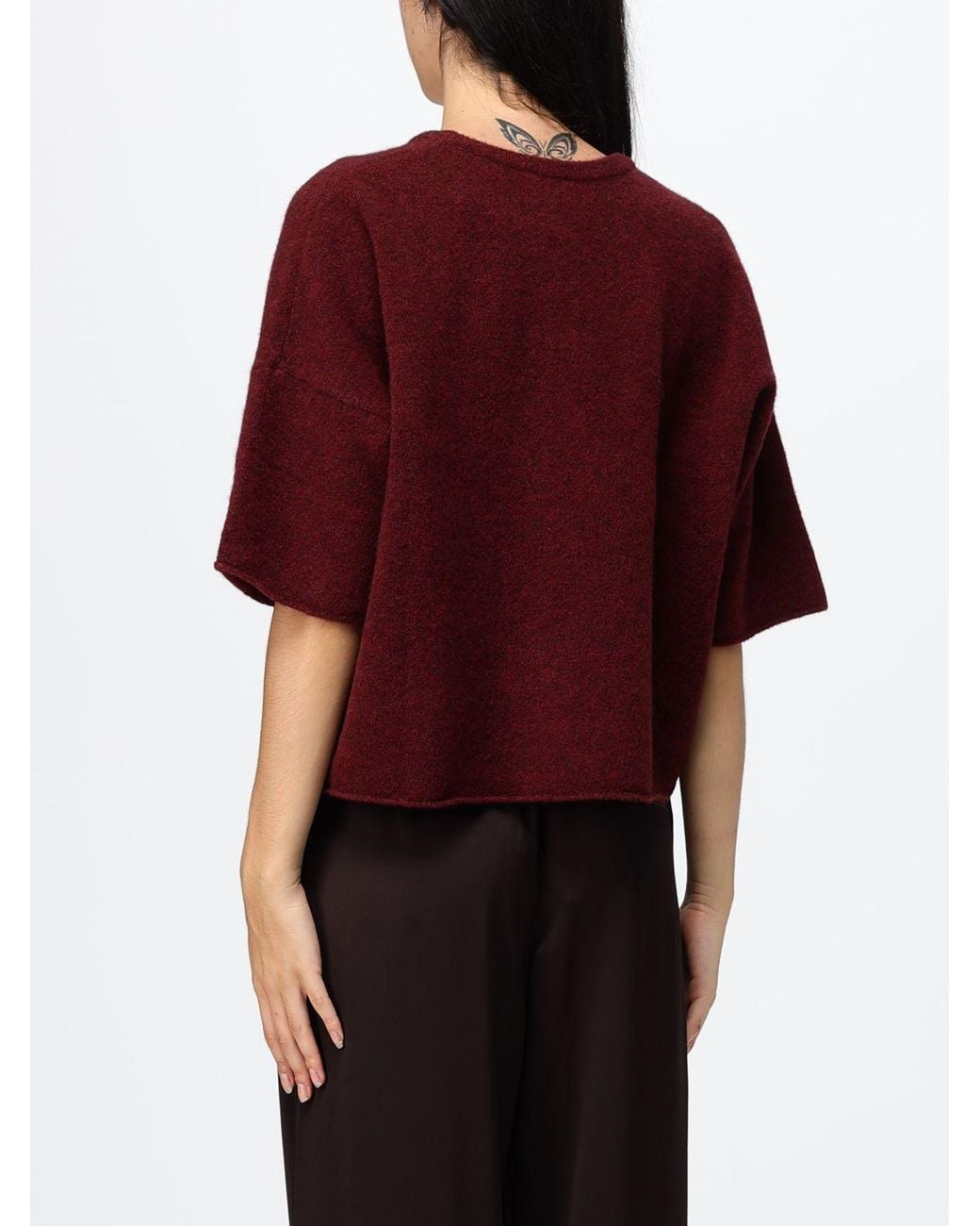 Filippa K Red Cotton Crew-Neck T-Shirt With Short Sleeves And Tonal Logo