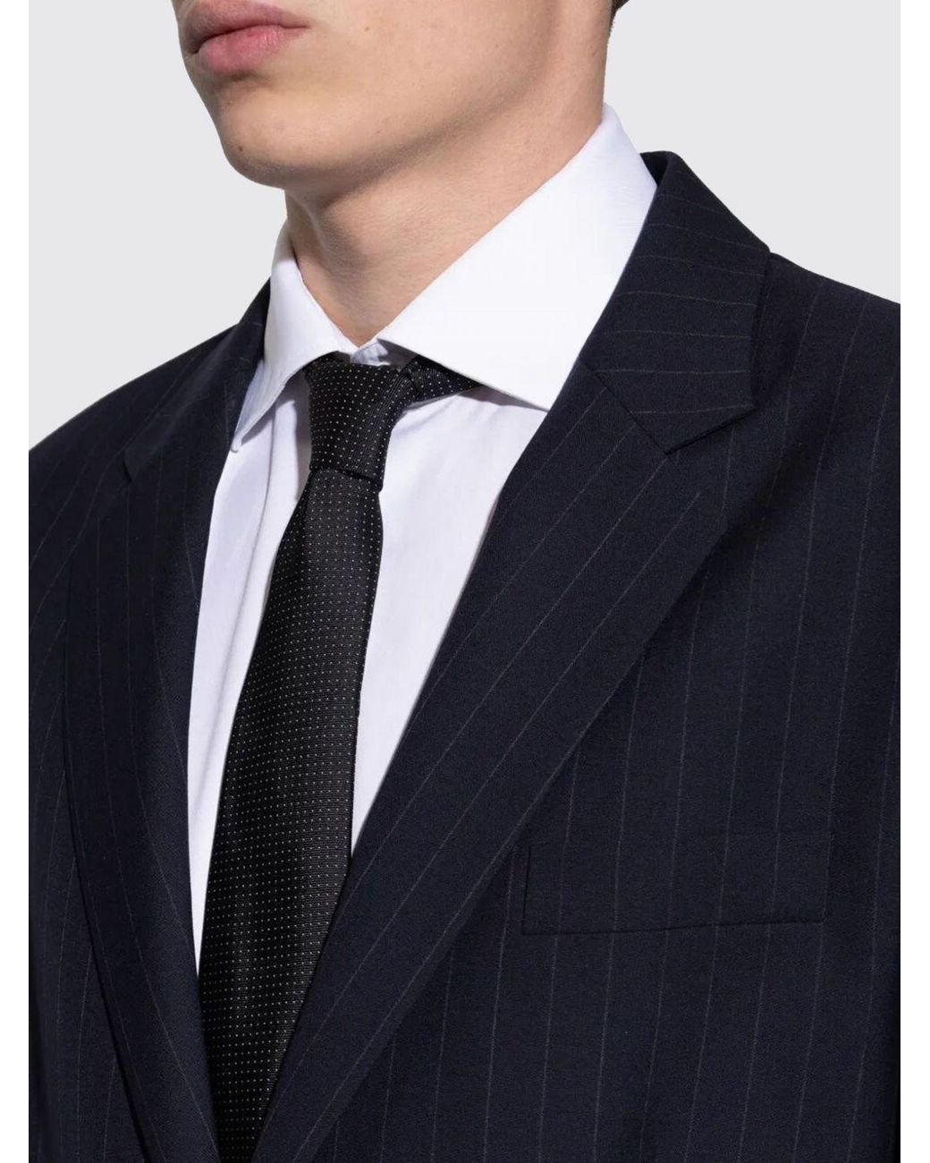 Giorgio Armani Black Polka Dot Silk Tie for men