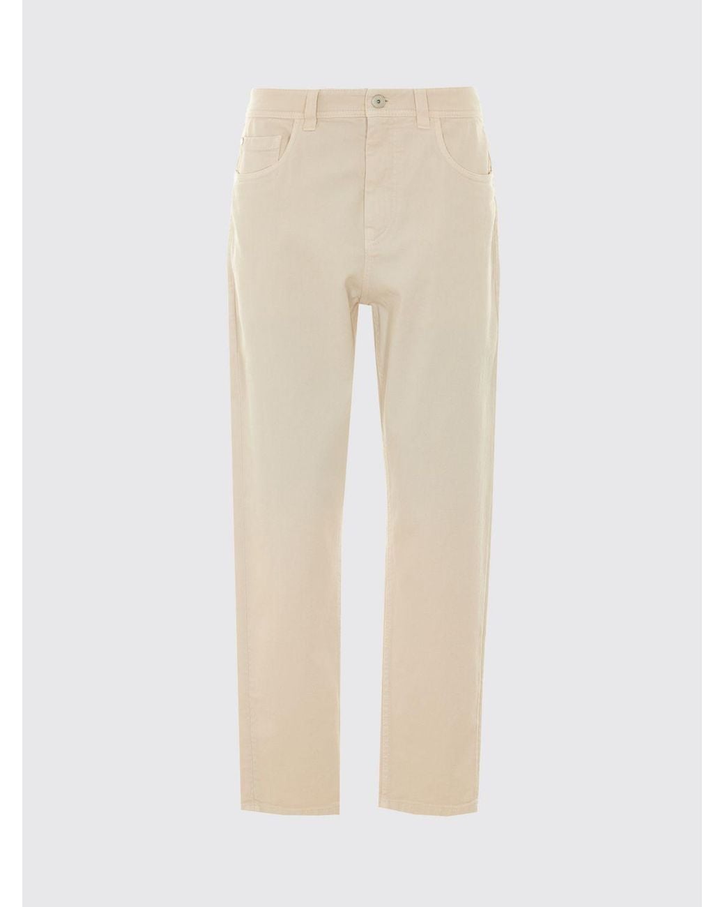 Brunello Cucinelli Natural High-Waisted Skinny Jeans