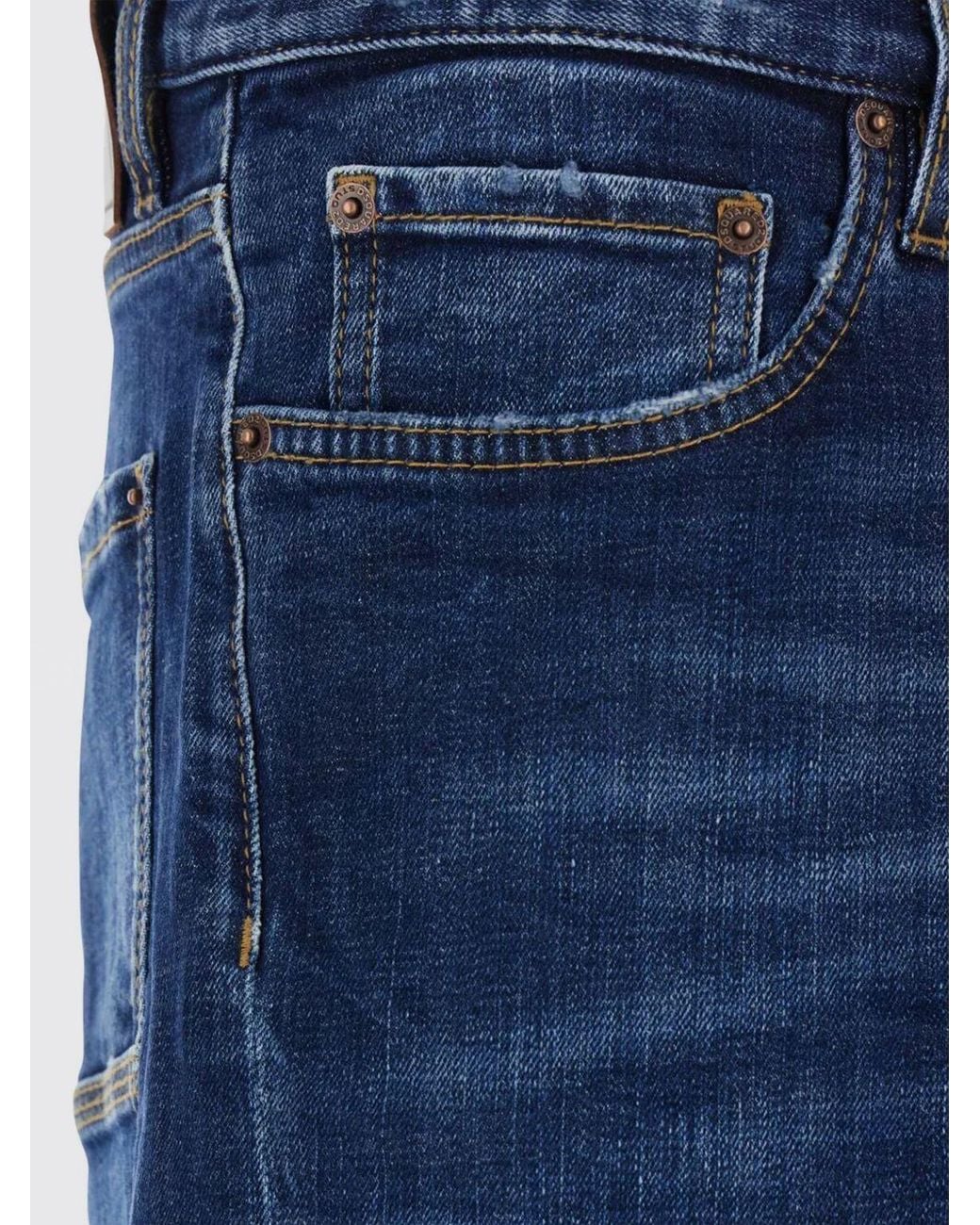 Jeans Rectos De Denim De Algodón DSquared² de hombre de color Blue