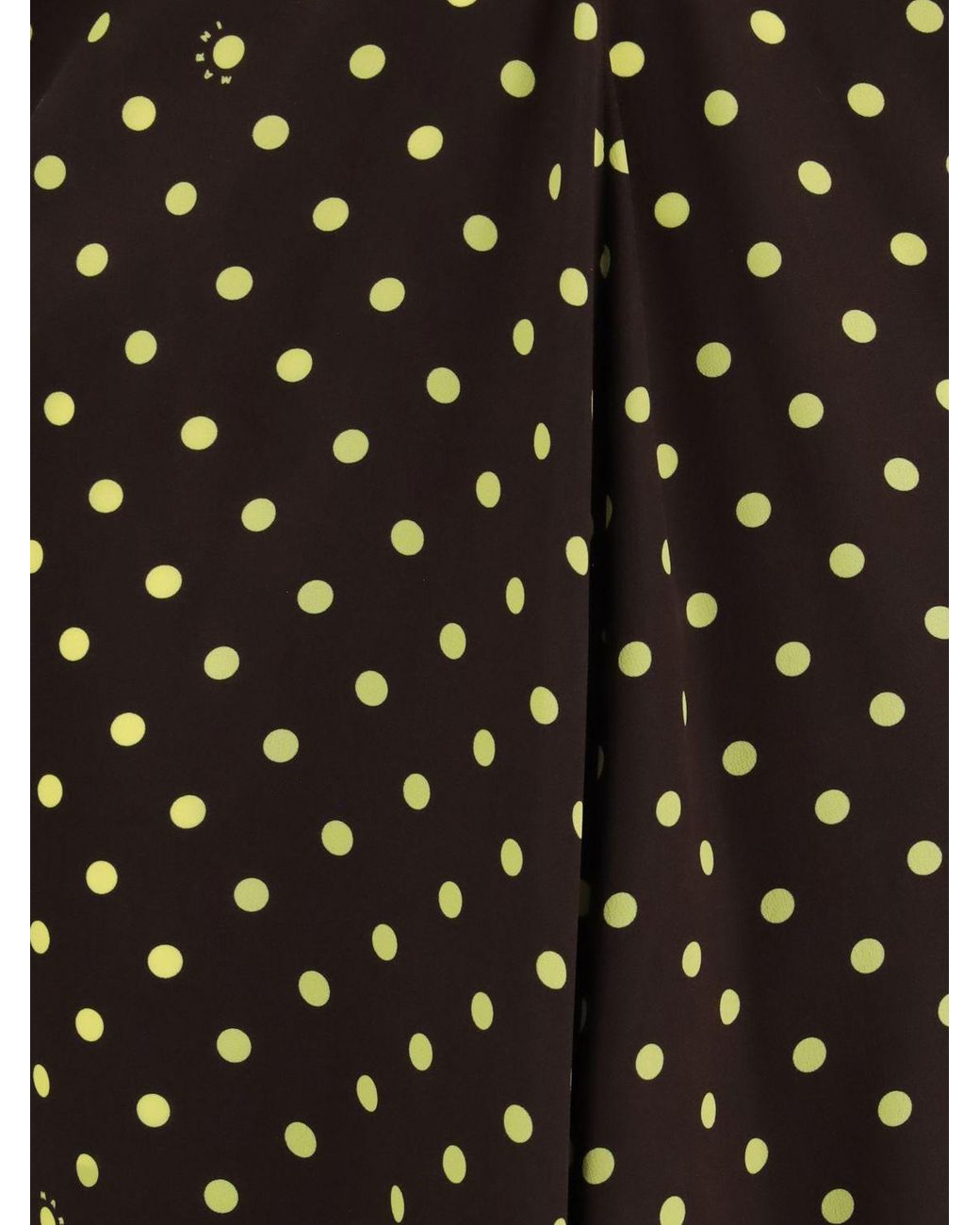 Marni Brown Polka-Dot Silk-Blend Midi Tunic With Padded Shoulders And Tie Closure