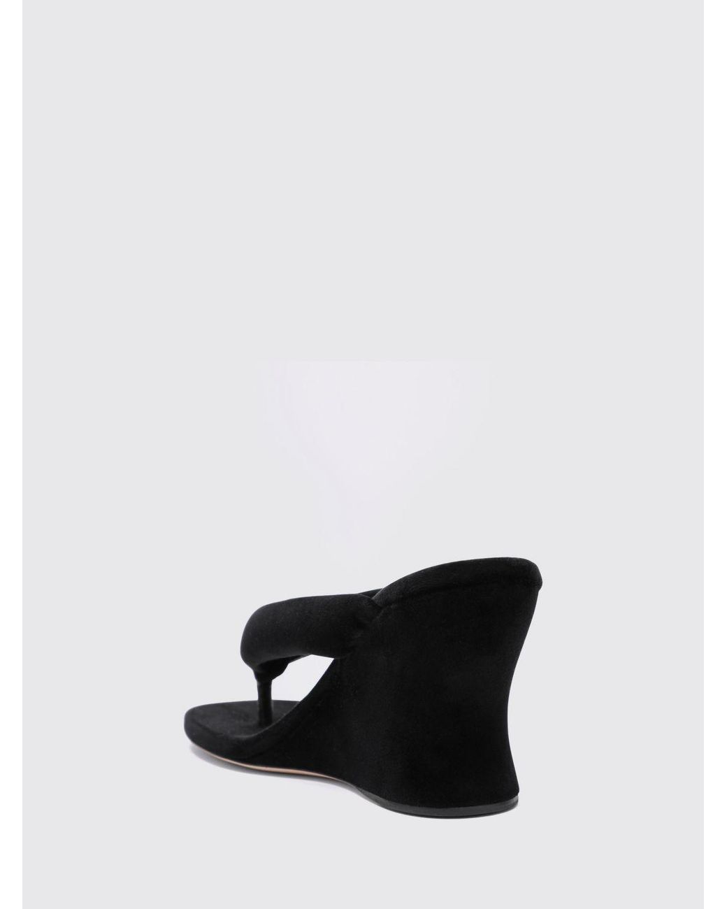 Balenciaga White Gaeta Velvet Wedge Thong Sandals