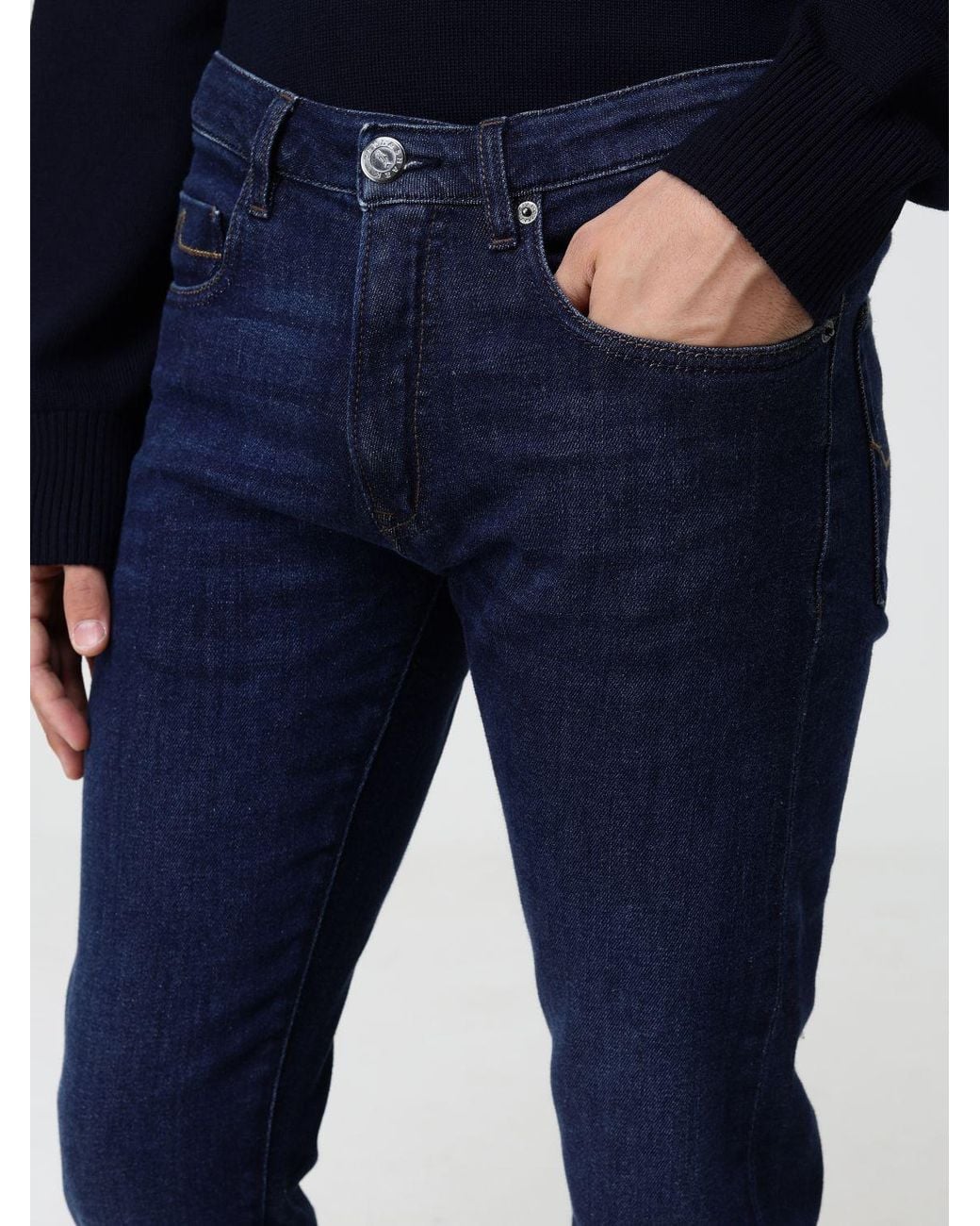 Paul & Shark Blue Paul &Amp Shark Mid-Rise Skinny Fit 5-Pocket Jeans for men