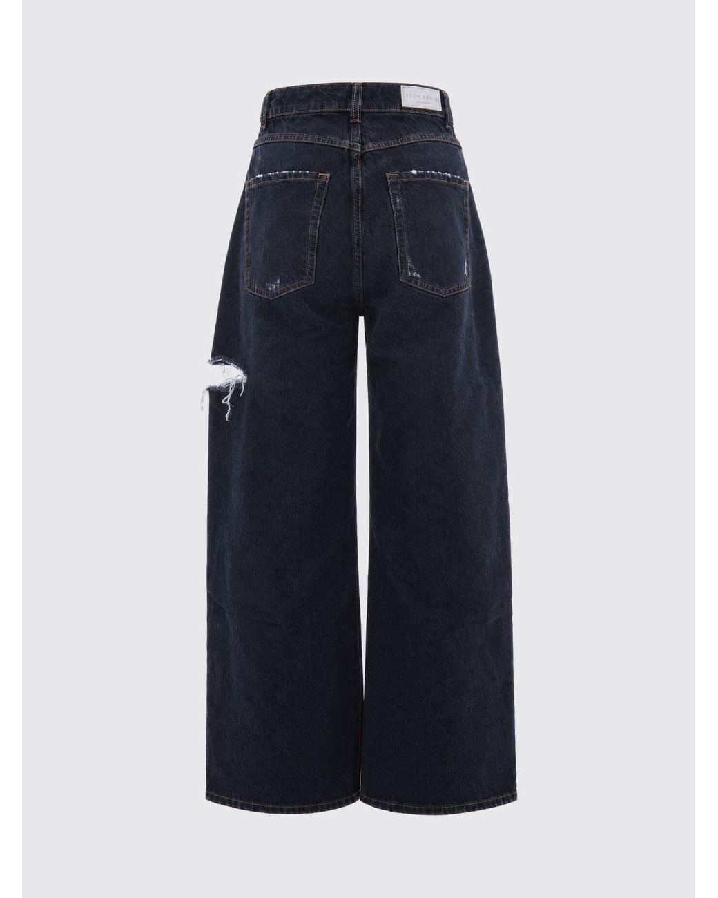 ICON DENIM Blue Poppy High-Waisted Wide Leg Distressed Jeans