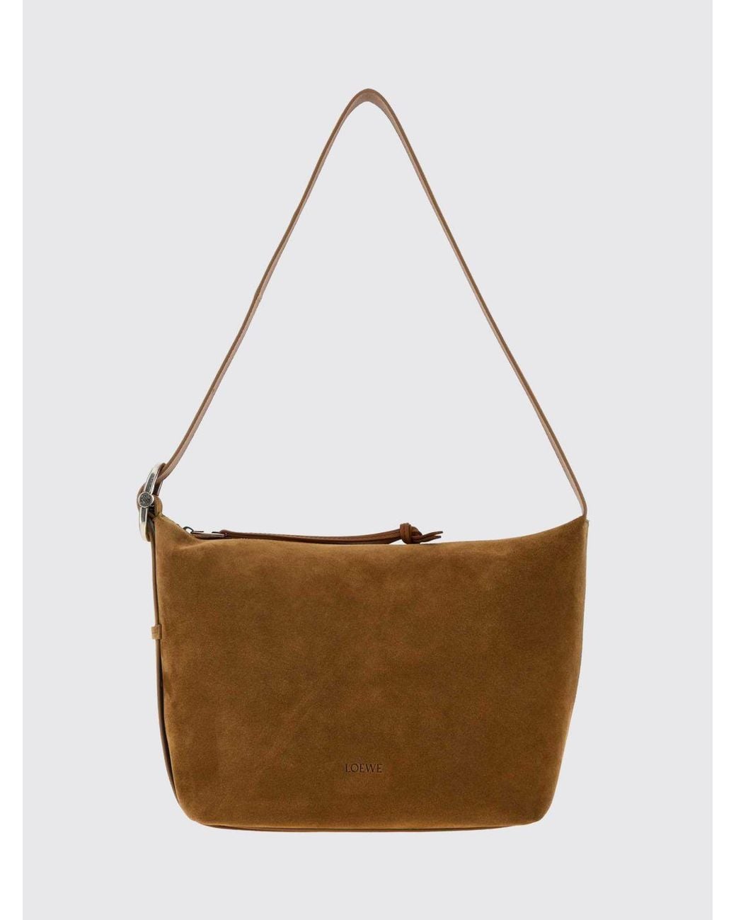 Loewe White Loop Suede Calfskin Shoulder Bag With Adjustable Handle for men