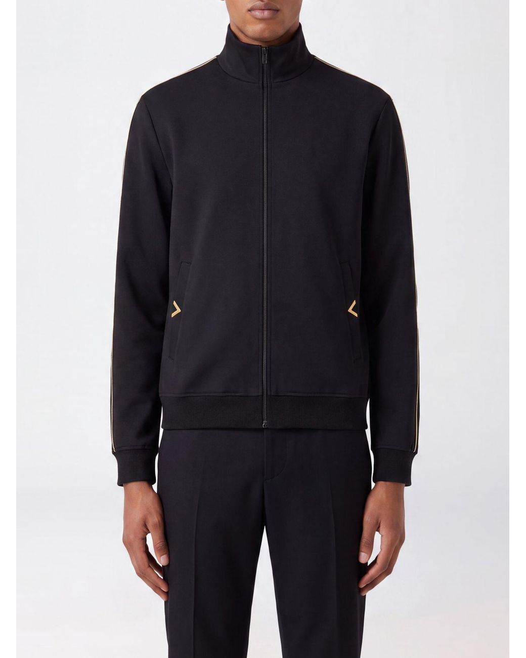 Valentino Garavani Blue Slim Fit Technical Fabric Zip-Up Sweatshirt for men