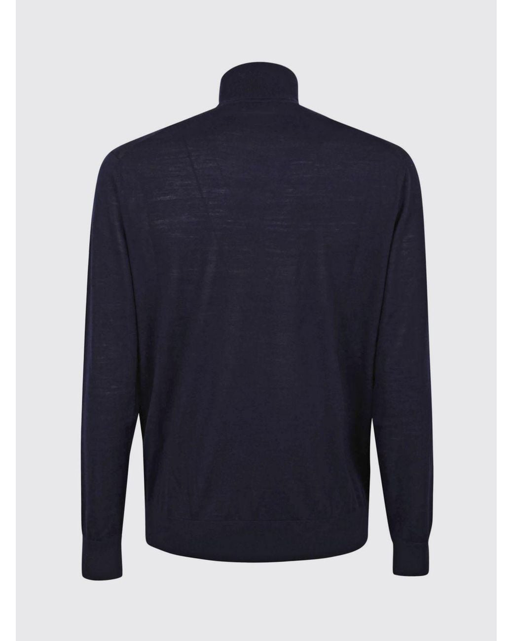 Ballantyne Blue Pure Wool Turtleneck Jumper With Ribbed Trims for men