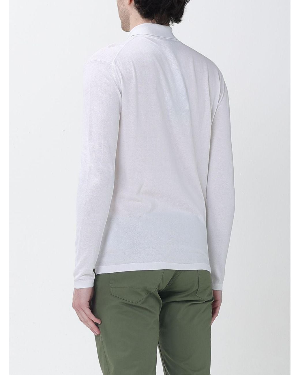 Brooksfield White Knitted Cardigan for men