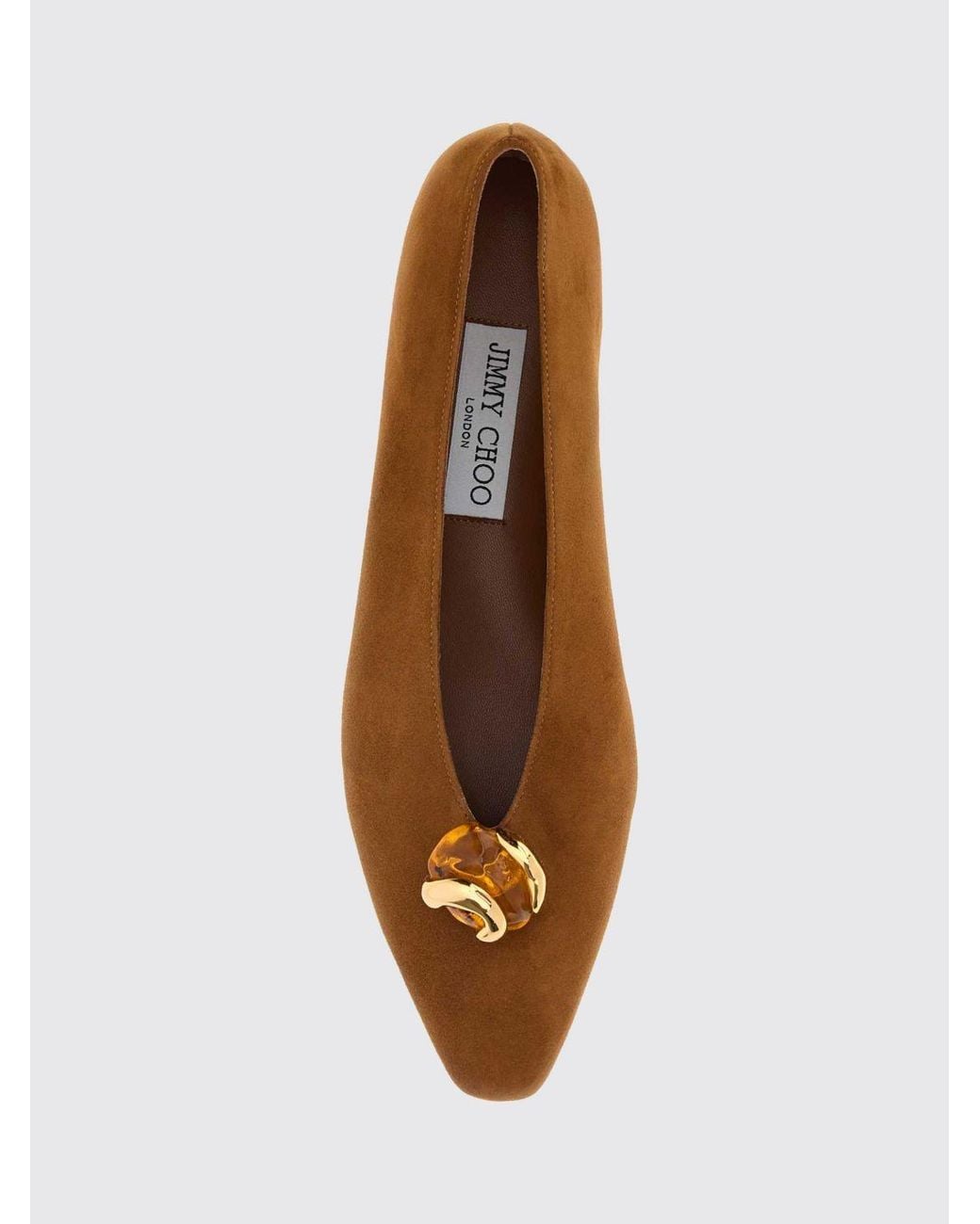 Jimmy Choo White Margot Suede Leather Tapered Toe Ballet Flats