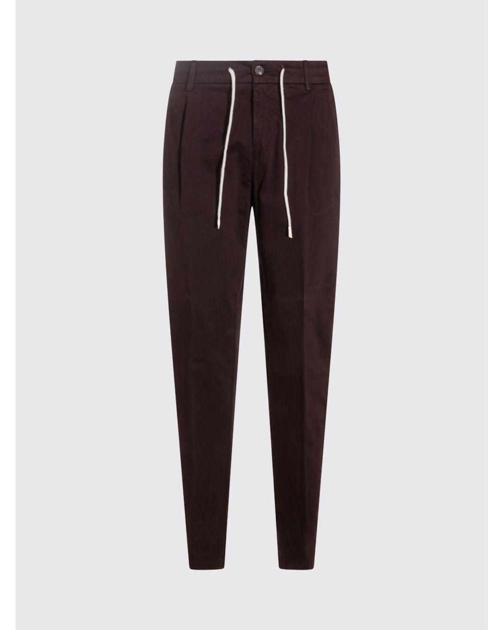 Eleventy Red Slim-Fit Stretch-Cotton Drawstring Trousers for men