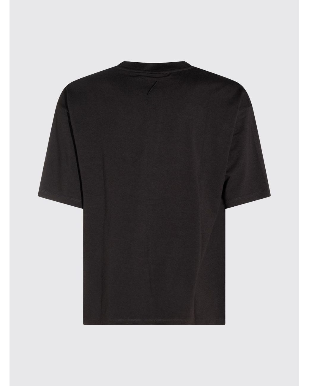 Thom Krom Black Relaxed-Fit Cotton T-Shirt With Dropped Shoulders for men