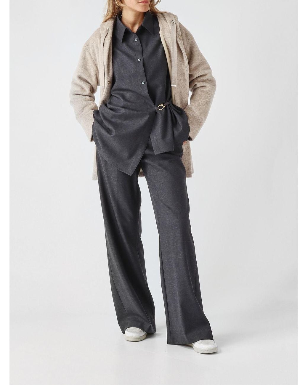Herno Black Wide-Leg Wool-Blend Wrap Trousers