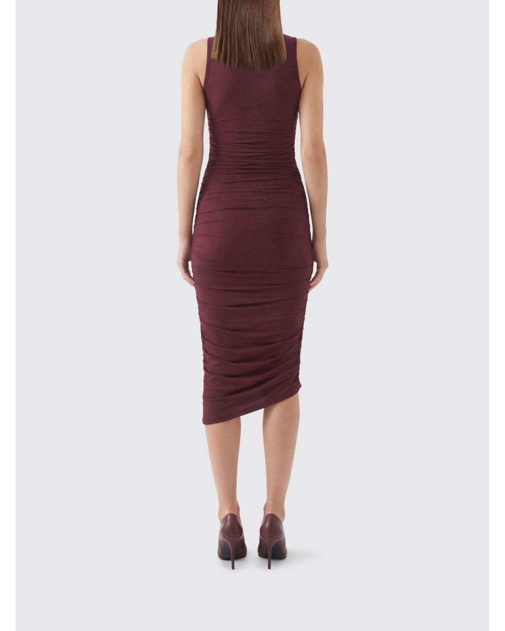 Wolford Red Asymmetric Stretch Jersey Dress