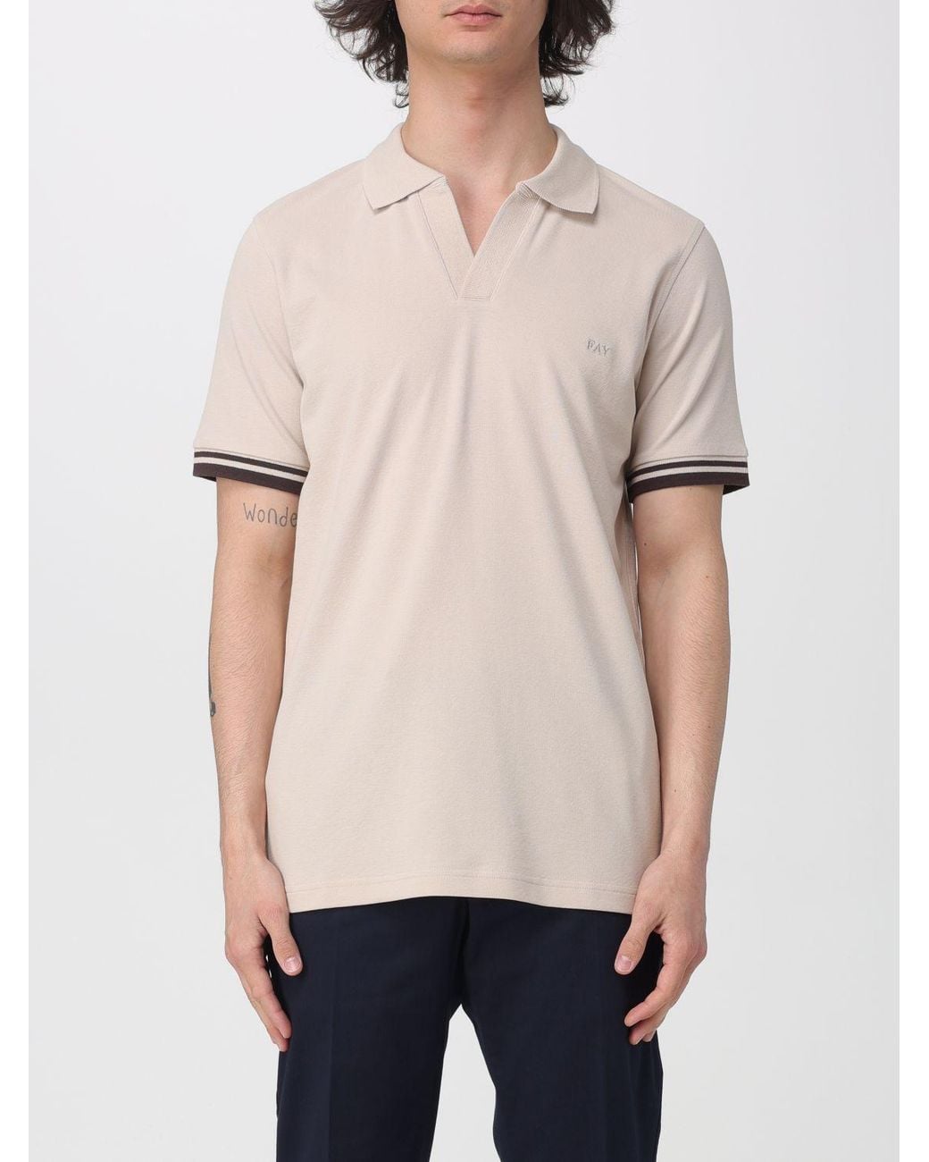 Fay Natural Basic Cotton Polo Shirt for men