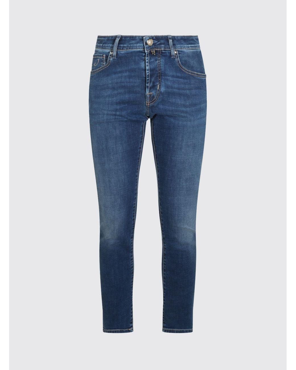 Jacob Cohen Blue Mid-Rise Skinny Fit Stretch Denim Jeans for men
