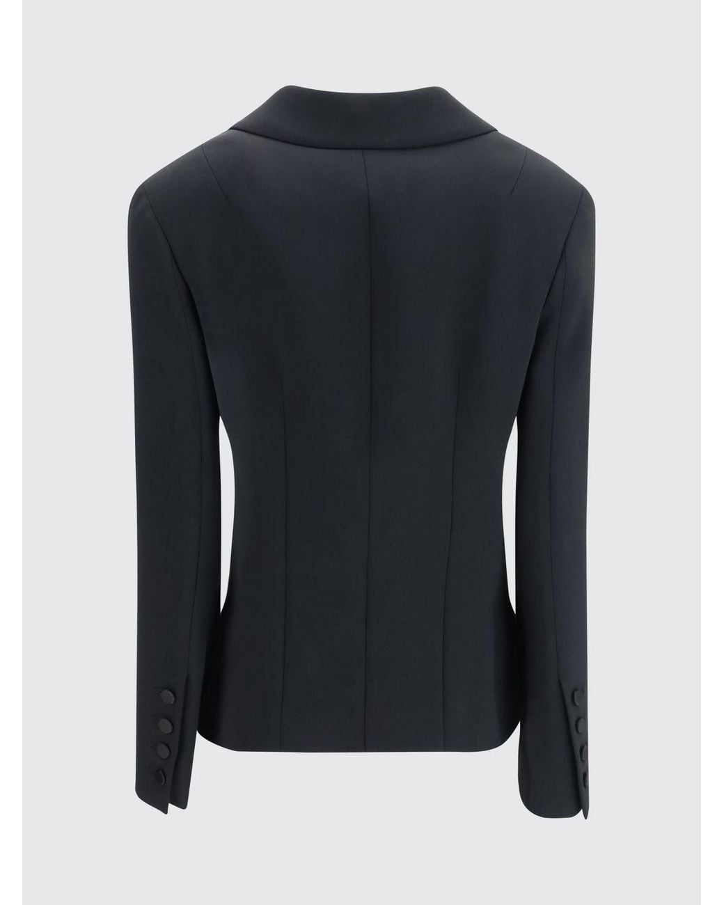 Ermanno Scervino Blue Cropped Double-Breasted Cady Blazer With Peak Lapels