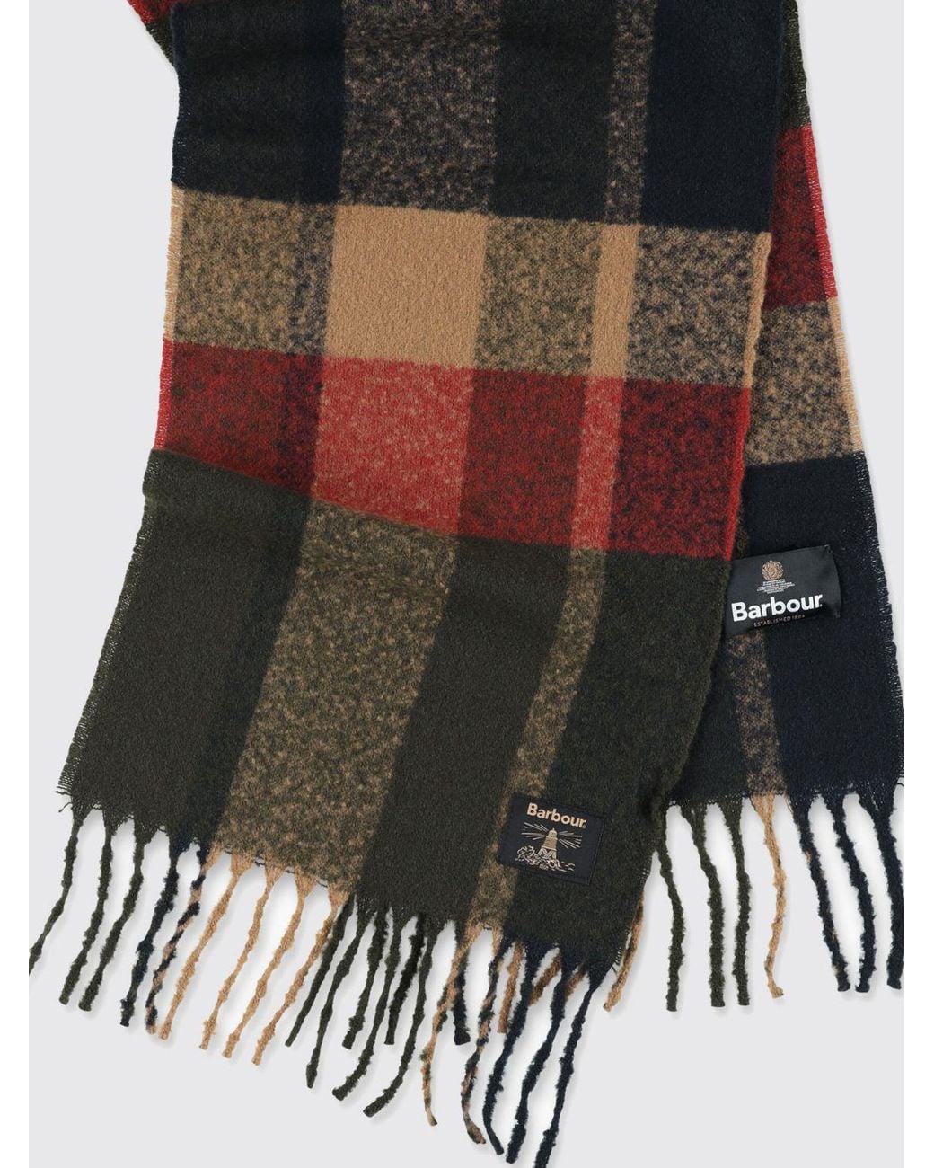 Barbour Westerdale Tartan-Schal Mit Fransenrändern in Black für Herren