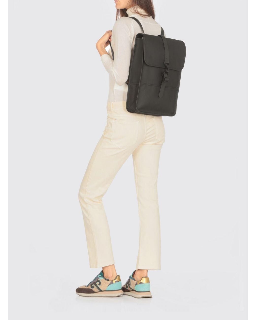 Rains Black Puffed Mini Backpack for men