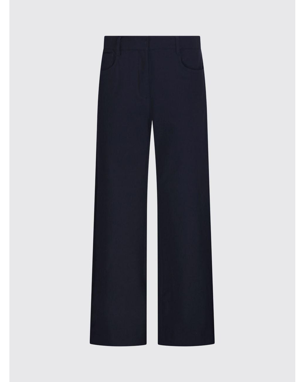 Max Mara Blue Gela Wide-Leg Cotton-Blend Trousers