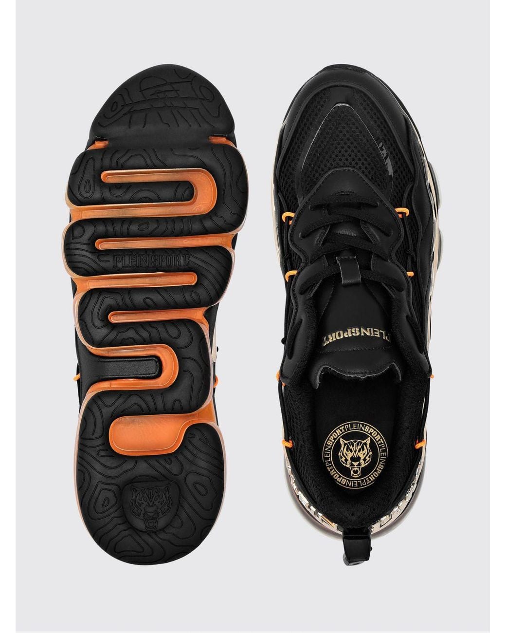 Philipp Plein Black Mesh And Leather Sneakers for men