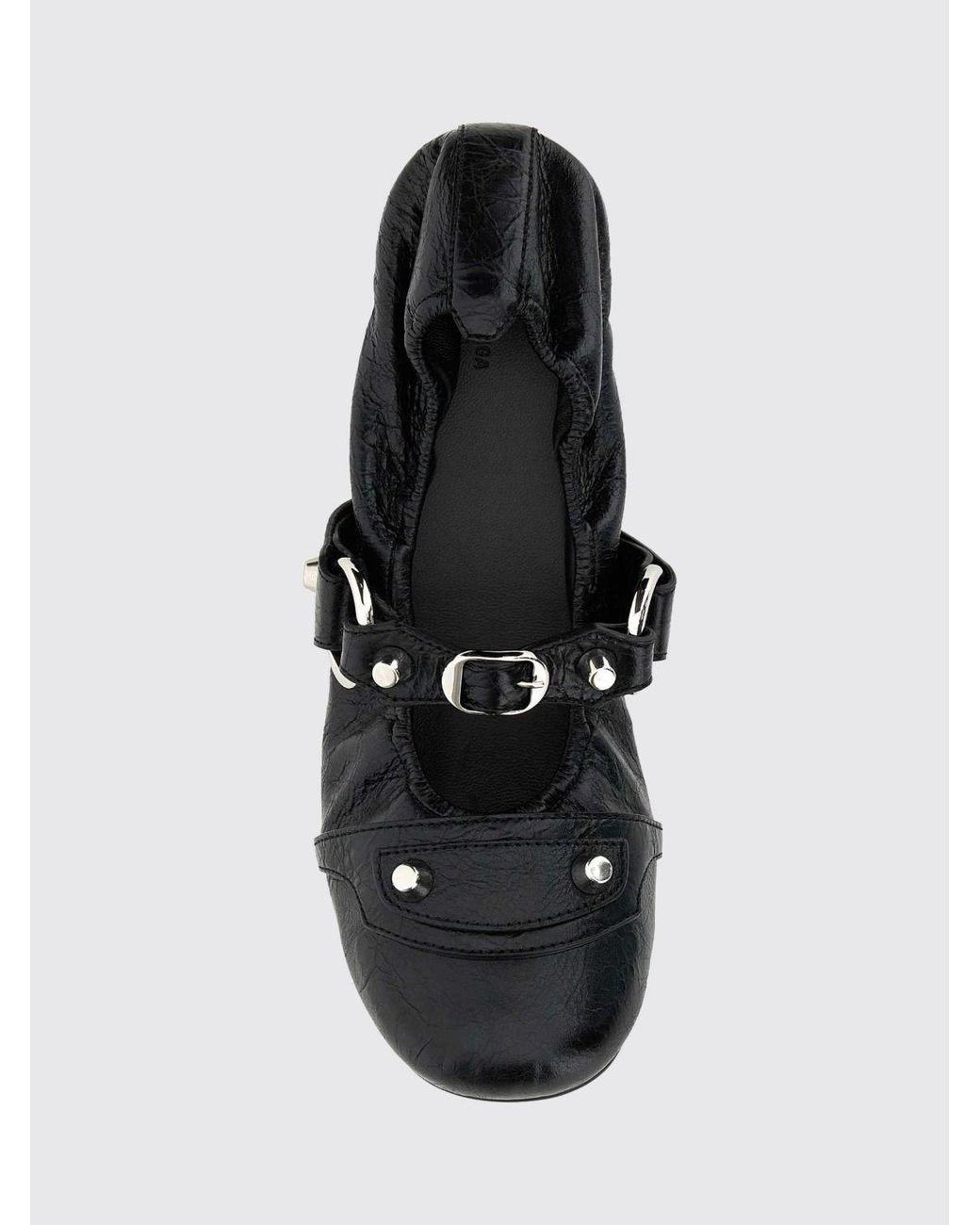 Balenciaga White City Round-Toe Ballet Flats