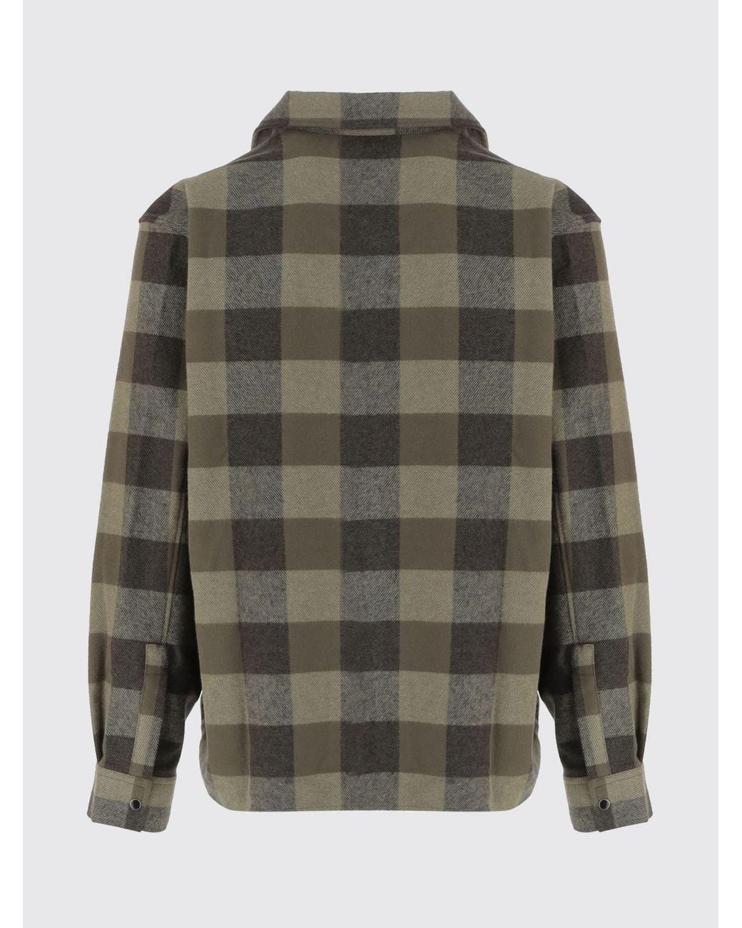Amiri Gray Check Cotton Shirt With Spread Collar And Curved Hem for men