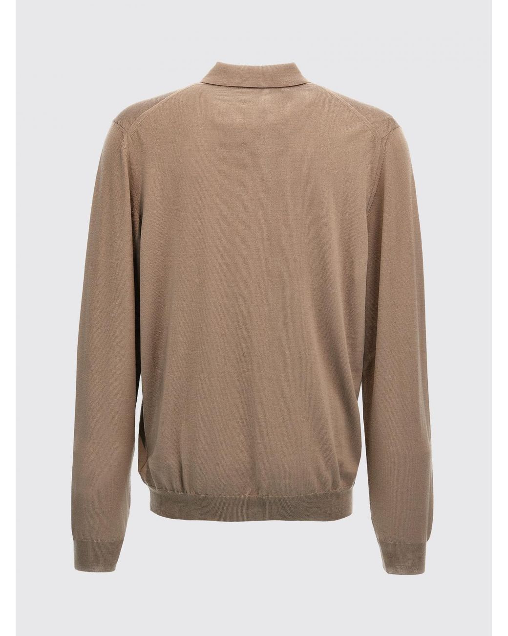 Zanone Natural Virgin Wool Knit Polo Shirt for men