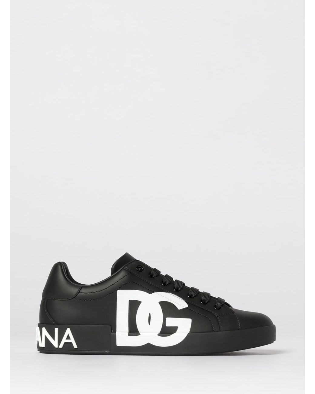 Dolce & Gabbana Black Dolce &Amp Gabbana Portofino Leather Sneakers for men