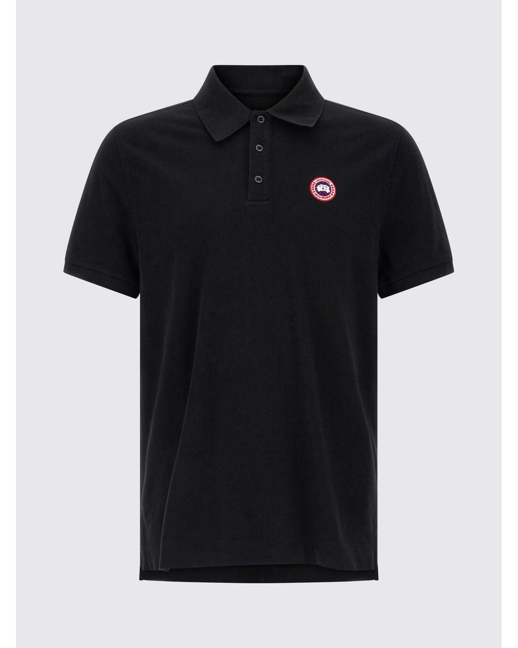 Canada Goose Black Slim Fit Cotton Polo Shirt With Contrast Logo