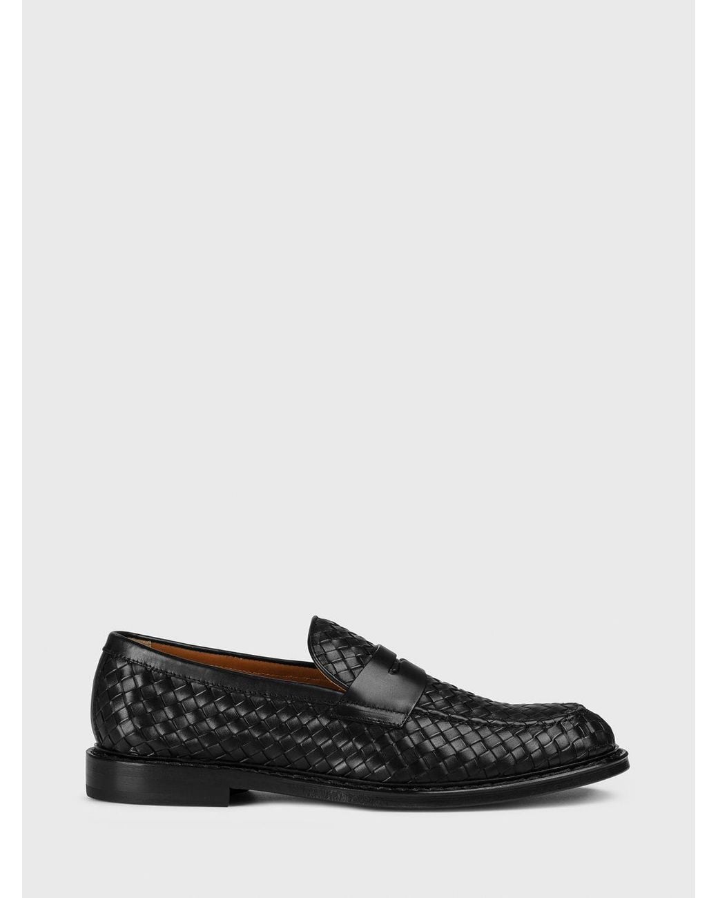 Doucal's White Woven Leather Loafers for men