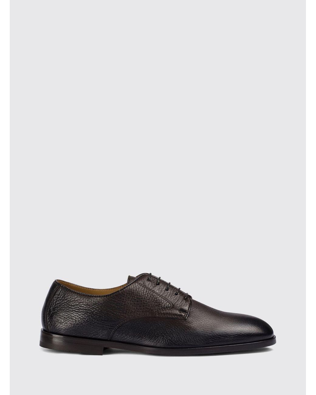 Doucal's White Classic Deer Leather Derby Shoes With Leather And Rubber Sole for men