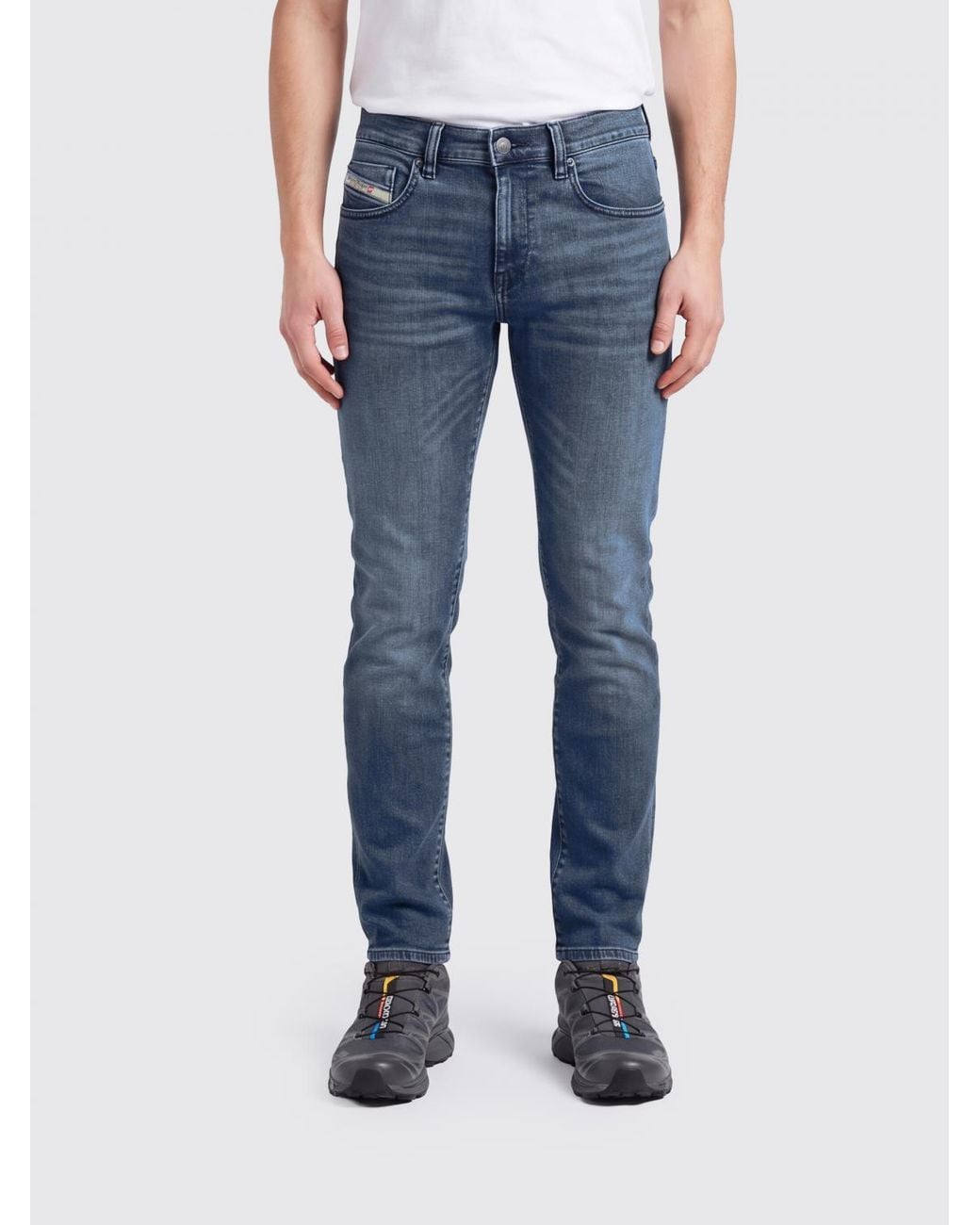 DIESEL Blue D-Strukt Mid-Rise Slim Fit Jeans for men