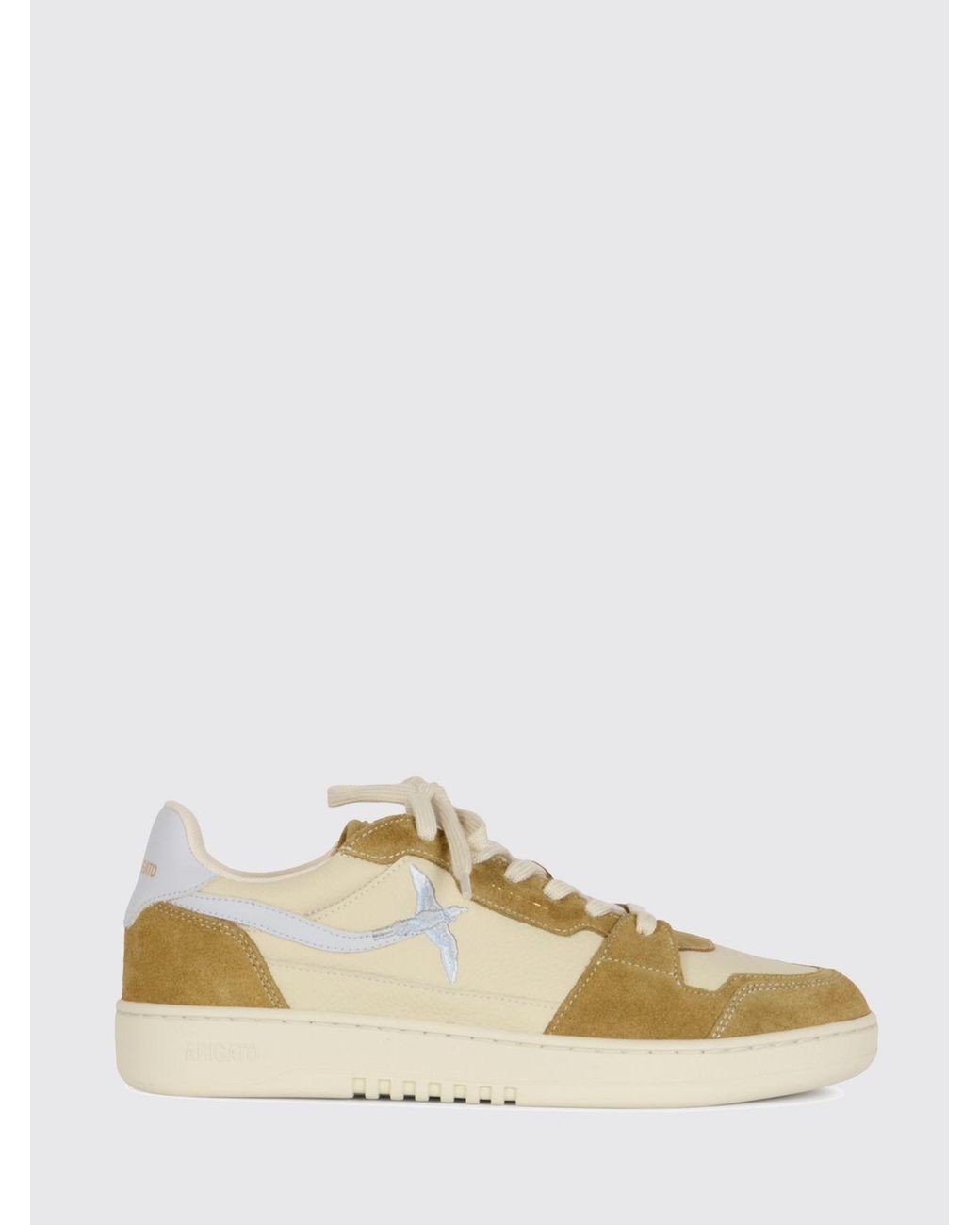 Axel Arigato Natural Bee Bird Low Top Leather And Suede Sneakers With Side Embroidery for men