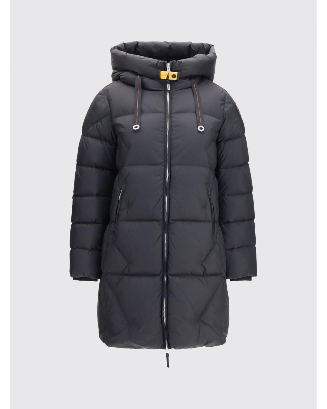 Parajumpers Blue Janet Long Quilted Nylon Down Jacket With Hood