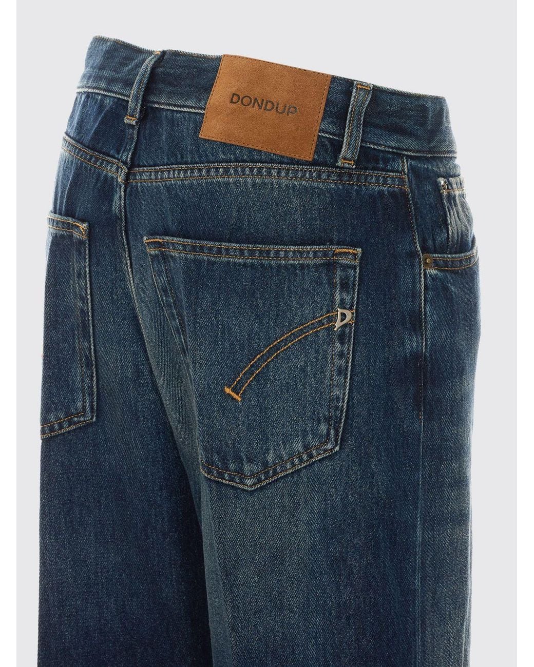 Dondup Blue High-Waisted 5-Pocket Wide-Leg Jeans