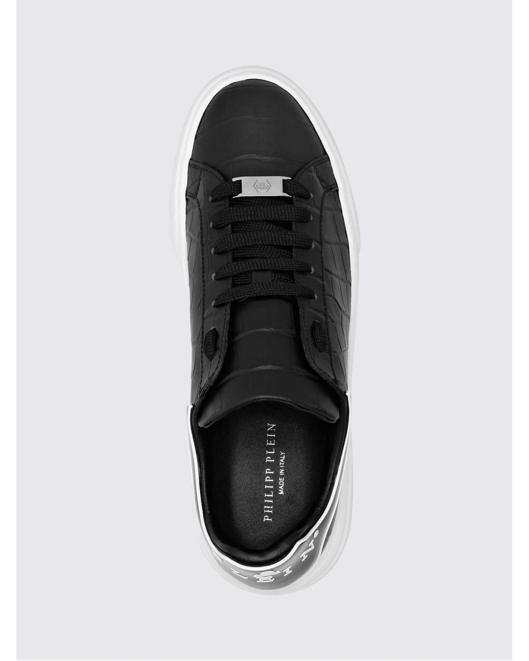 Philipp Plein Black Lace-Up Low-Top Sneakers for men