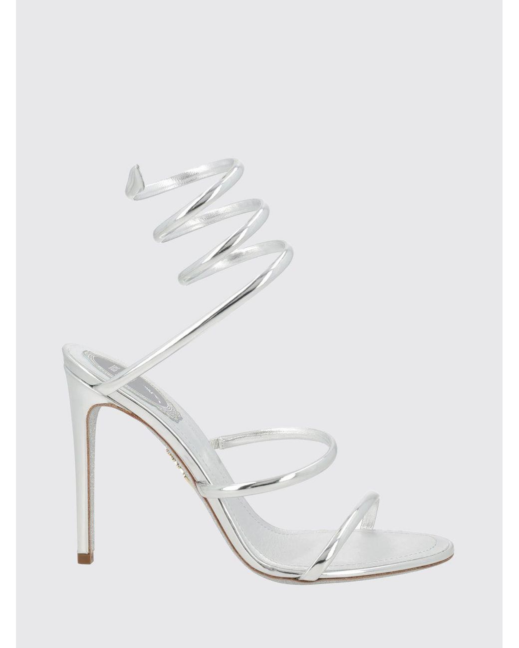Rene Caovilla White Open Toe Heels