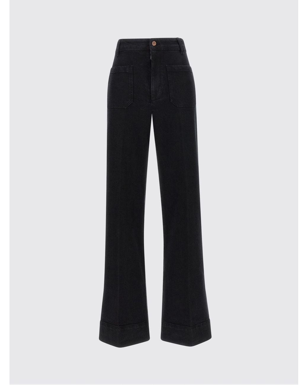 Victoria Beckham Black Alina High-Waisted Wide Leg Jeans