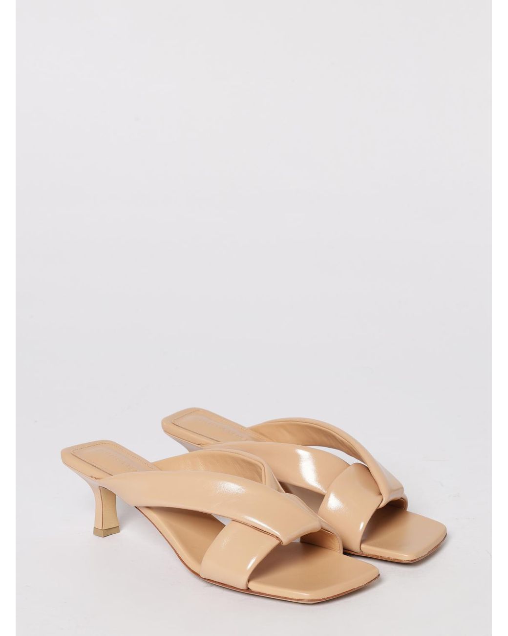 Bottega Veneta Natural Riva Leather Mules