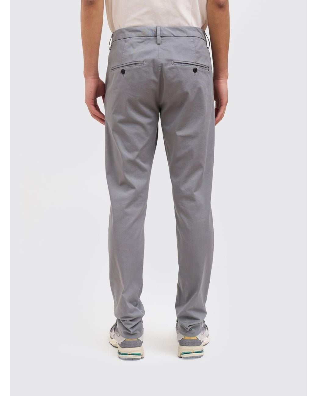 Dondup Gray Stretch Cotton Chino Trousers for men