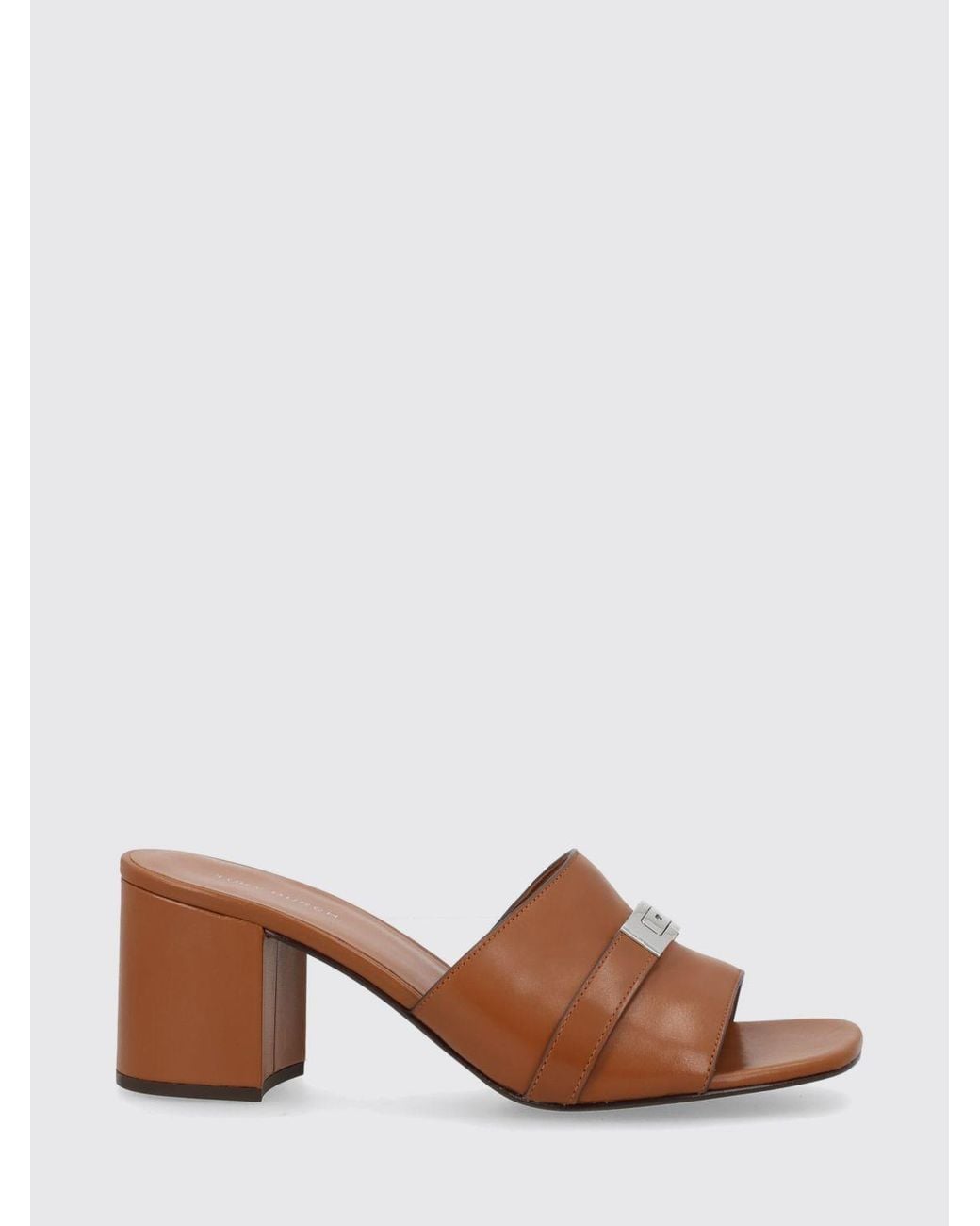 Tory Burch Brown Leelee Leather Mules