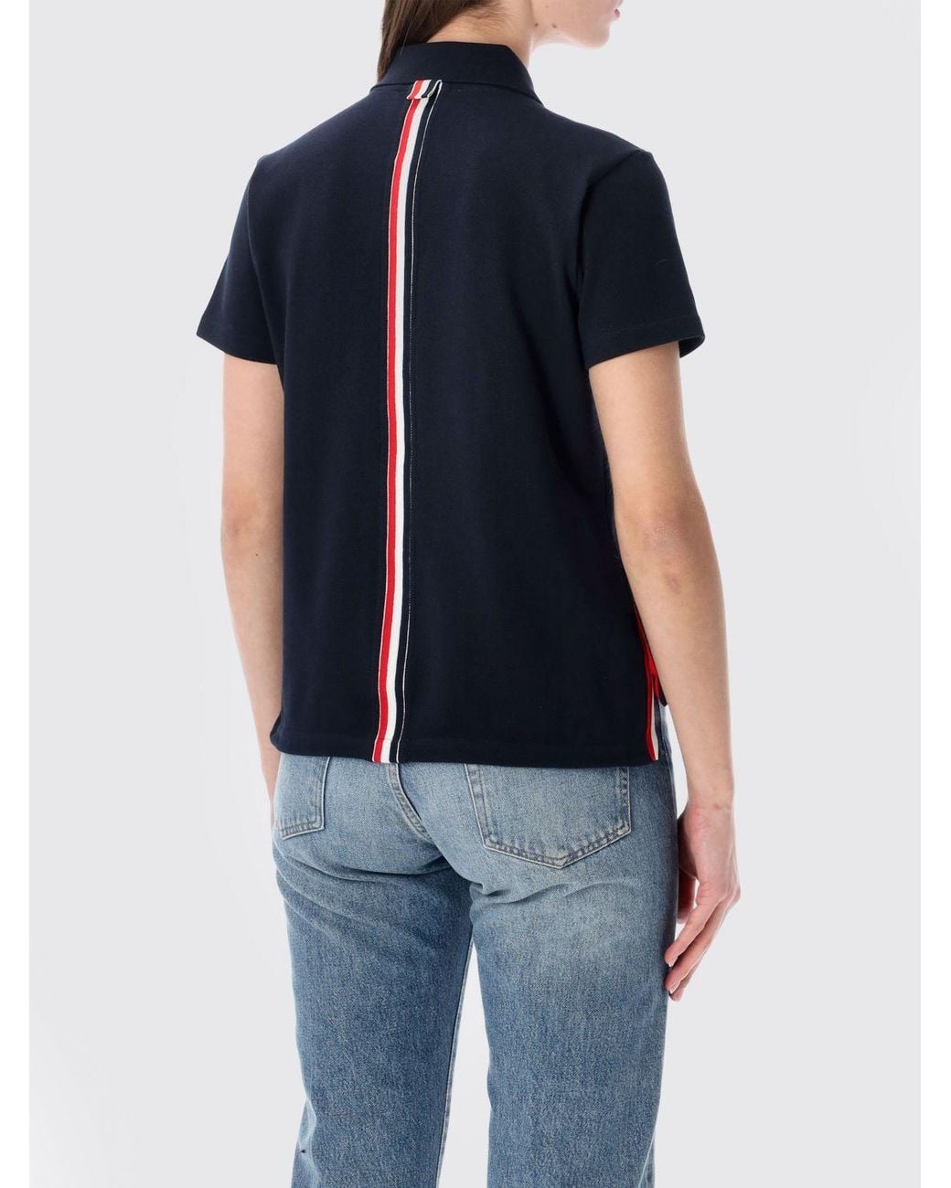 Thom Browne Blue 4-Bar Cotton Polo