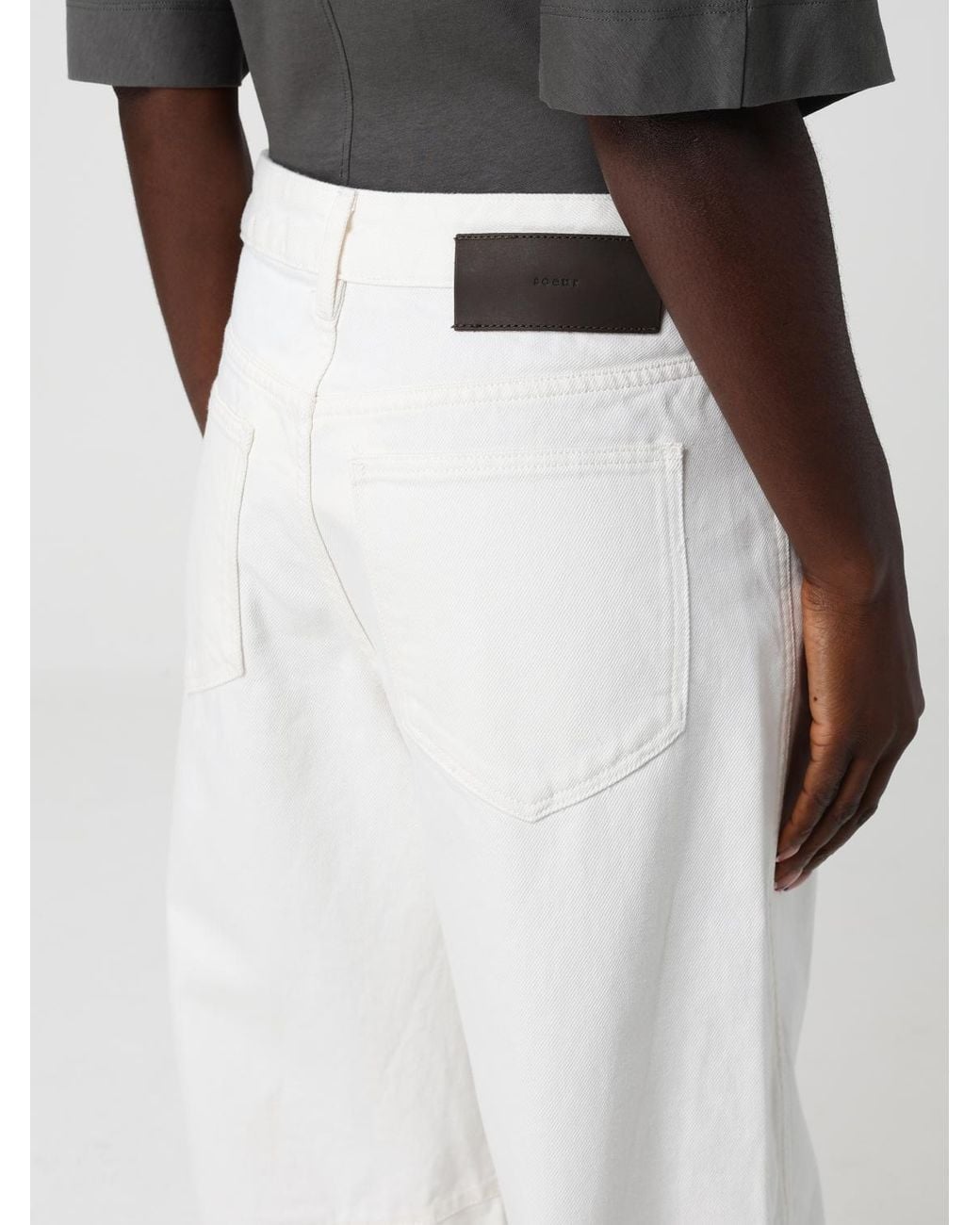 Soeur White Denim Palazzo Jeans